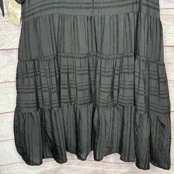 Altar’d State Black Tiered Striped Mini Witchy Halloween Dress Size Medium New - Picture 12 of 14